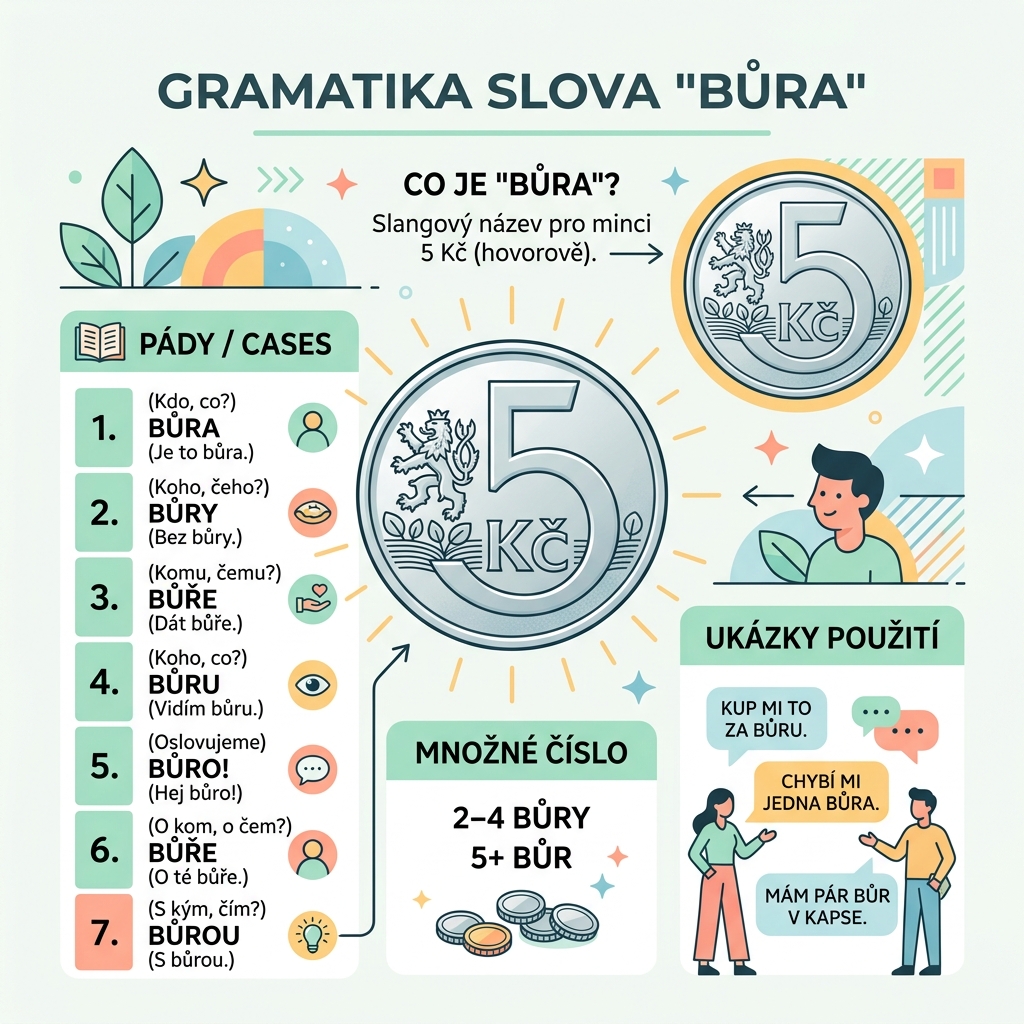 Bůra, bůro nebo búra? Správný pravopis a význam 2 Pravopis slova bůra a pětikoruna