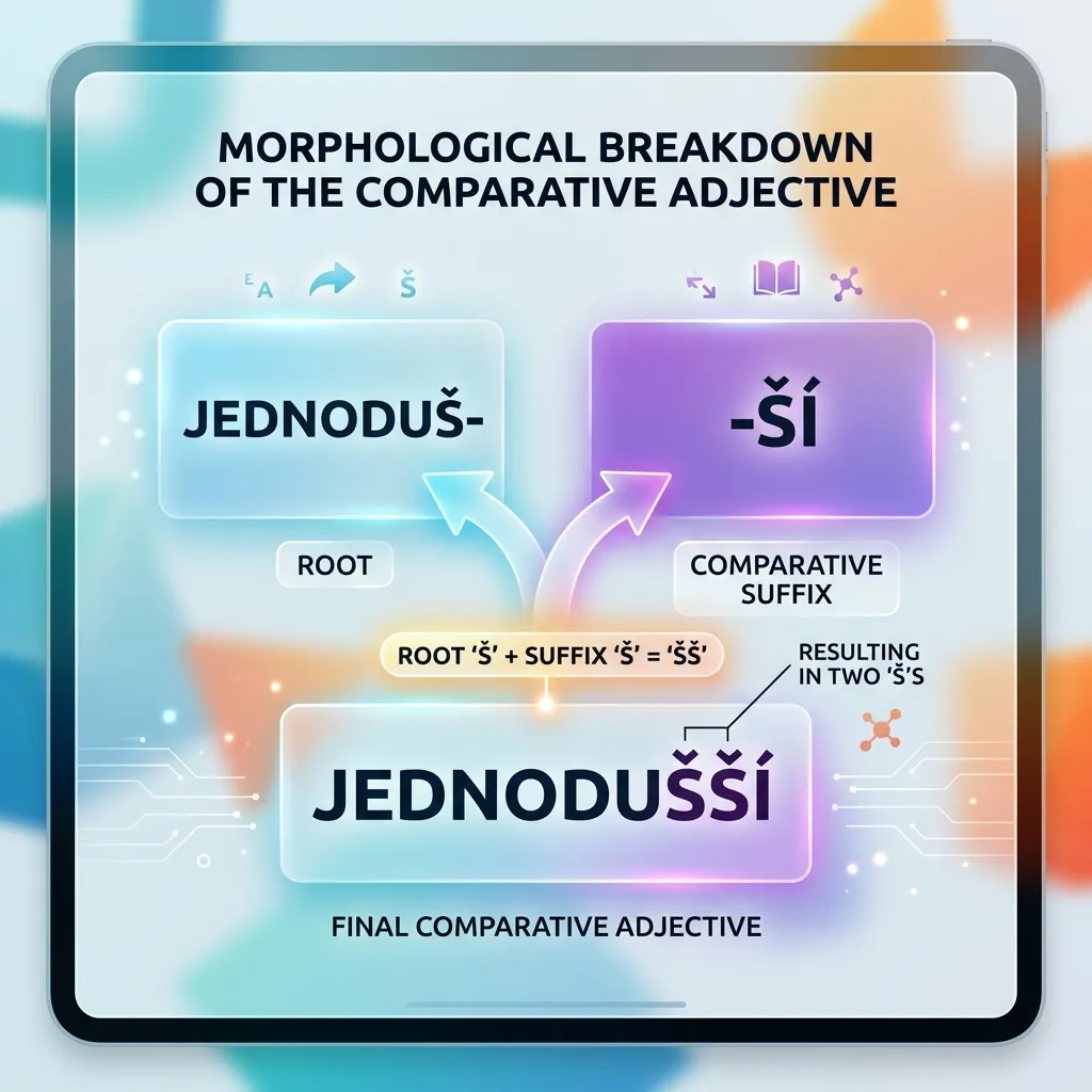 Jednodušší x jednoduší: Pravopisná záludnost jednoduše vysvětlena 2 Morfologický rozbor slova jednodušší s kořenem a příponou