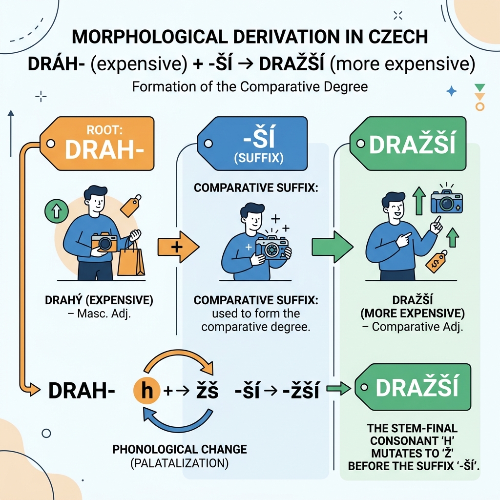 Stupňování drahý - morfologické odvození a komparativ
